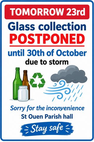 🌧️ Important Notice: Glass Collection Postponed Until 30th October ♻️ ...